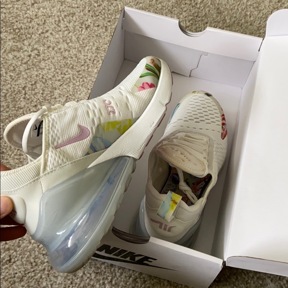 AirMax 270 white floral shoes